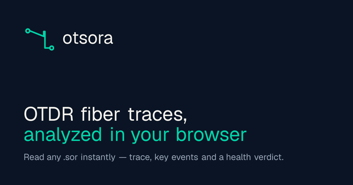 What is a .sor file? OTDR traces & how to read one — otsora